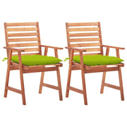 Sedie da Pranzo da Esterni con Cuscini 2 pz Massello di Acacia cod mxl 52379
