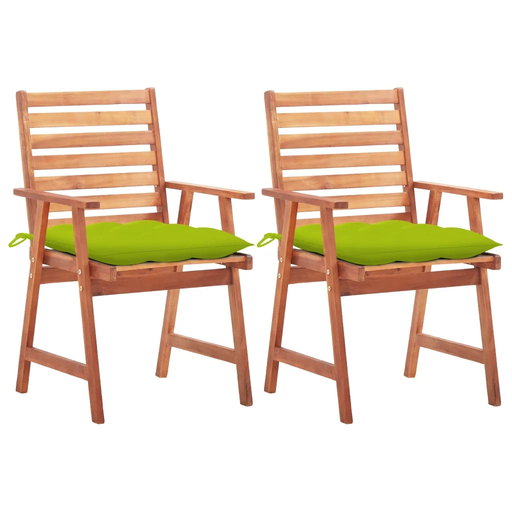 Sedie da Pranzo da Esterni con Cuscini 2 pz Massello di Acacia cod mxl 52379