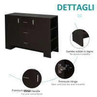 Credenza in Stile Classico per Sala da Pranzo in Legno Scuro