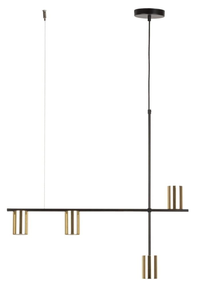 Lampada a sospensione nero-oro Vendo 4 GU10 Sigma Lighting