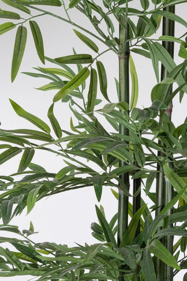 Set 2 Piante Artificiali di Bamboo Ø90x190 cm in Plastica con Vasi Verde