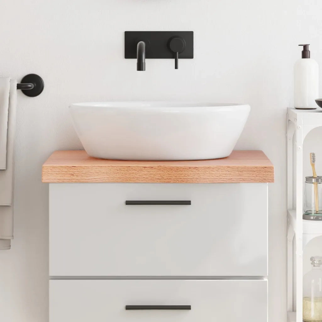 Piano Bagno Marrone 60x60x(2-6) cm Legno Massello Trattato 3156112