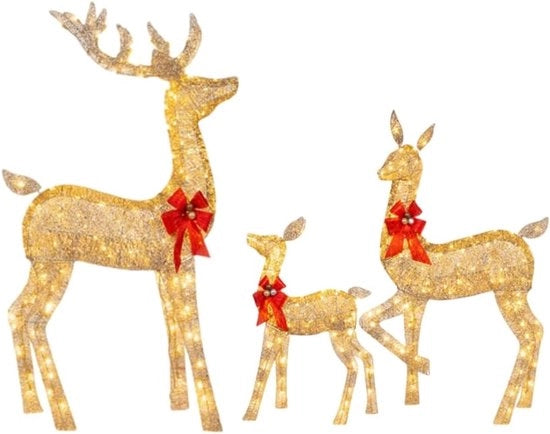 Lanterna di Natale LED - Illuminazione Esterna Figura d'Uccello - Decorazione Acrilica - Per Giardino, Prato e Illuminazione di Ambiente - Decorazione Esterna Festiva - Per Proprietari di Casa e Appassionati di Giardino - Decorazione di Natale - 3 Pezzi