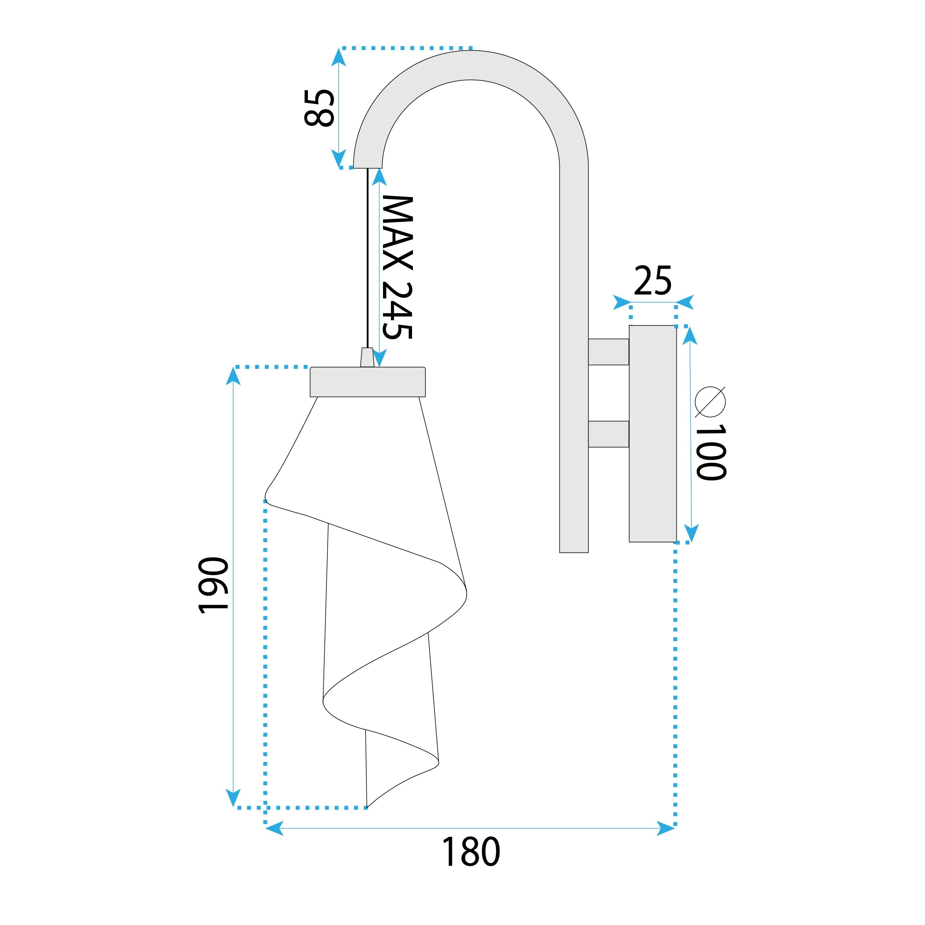 Lampada Da Parete Applique APP1766-1W Oro Rosa