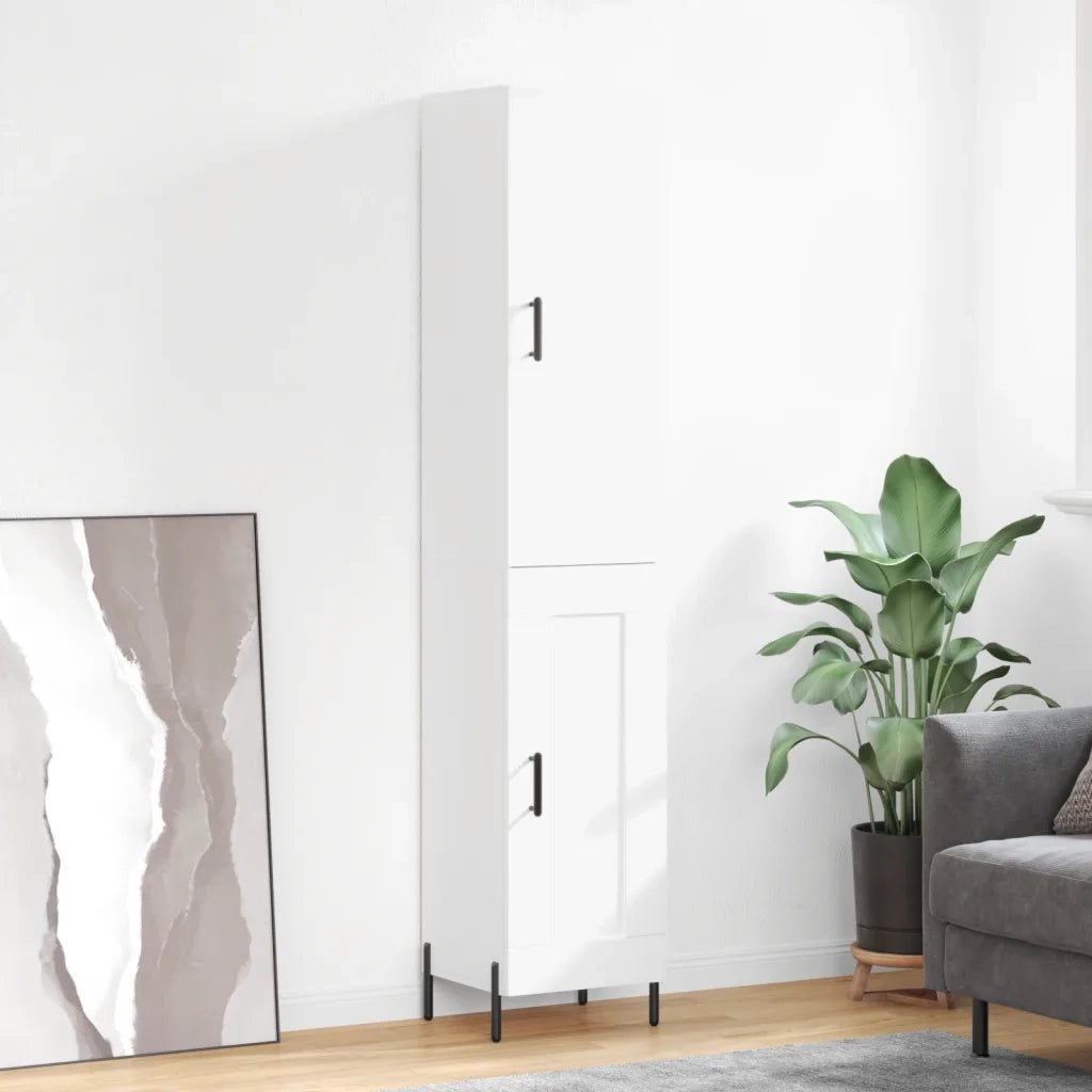 Credenza | Madia | Buffet da pranzo | Armadio da pranzo Bianca 34,5x34x180 cm in Legno Multistrato