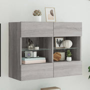 Mobile TV a Parete con Luci LED Grigio Sonoma 78,5x30x60,5 cmcod mxl 86142