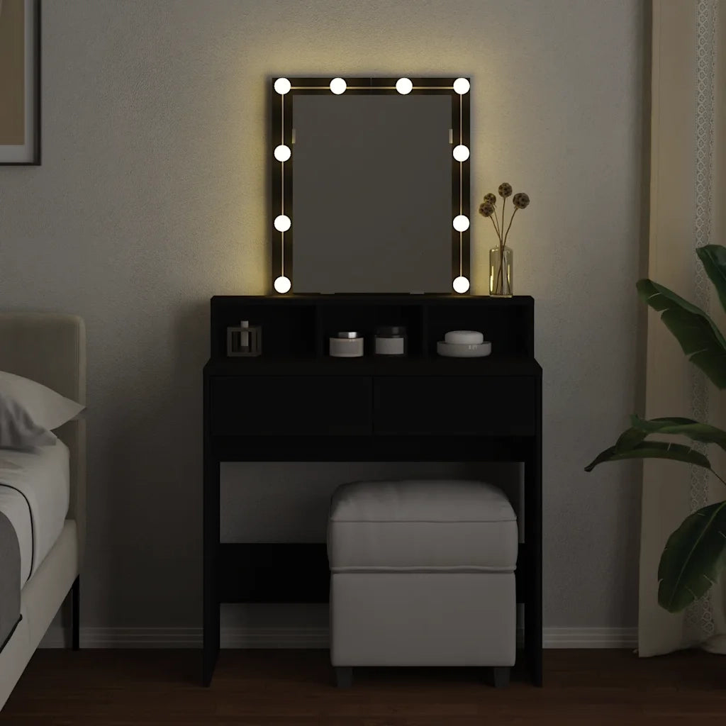 Toeletta con LED Nera 80x41x144,5 cm