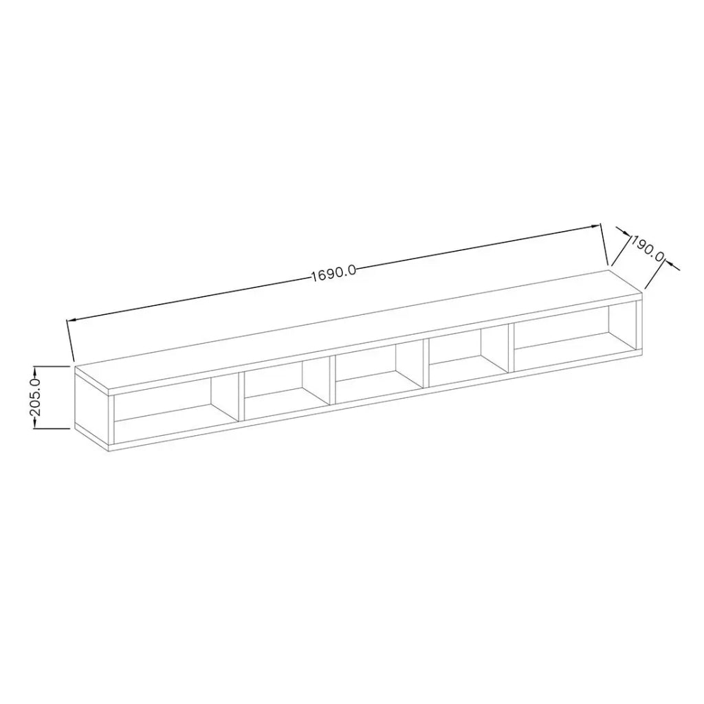 Scaffale da parete OHIO – 170 cm bianco e rovere
