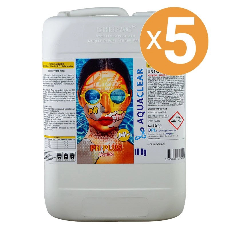 Correttore PH PLUS liquido piscina AQUACLEAR Quantità confezione: 5 confezioni