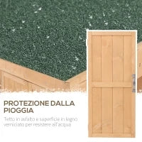 Casetta in Legno da Giardino con 2 Ante, Armadio da Esterno Porta Attrezzi da Giardino con Tetto Apribile, 74x43x88 cm