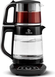 Macchina per il caffè in acciaio e cromo 1700 W senza BPA - Teiera in vetro 8 Lt - Serbatoio acqua 15 Lt - Preparazione acqua - Design moderno - Materiale duraturo