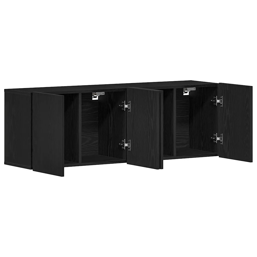 Mobili Porta TV 2 pz Rovere Nero 120x30x41 cm Legno di Argilla 862195