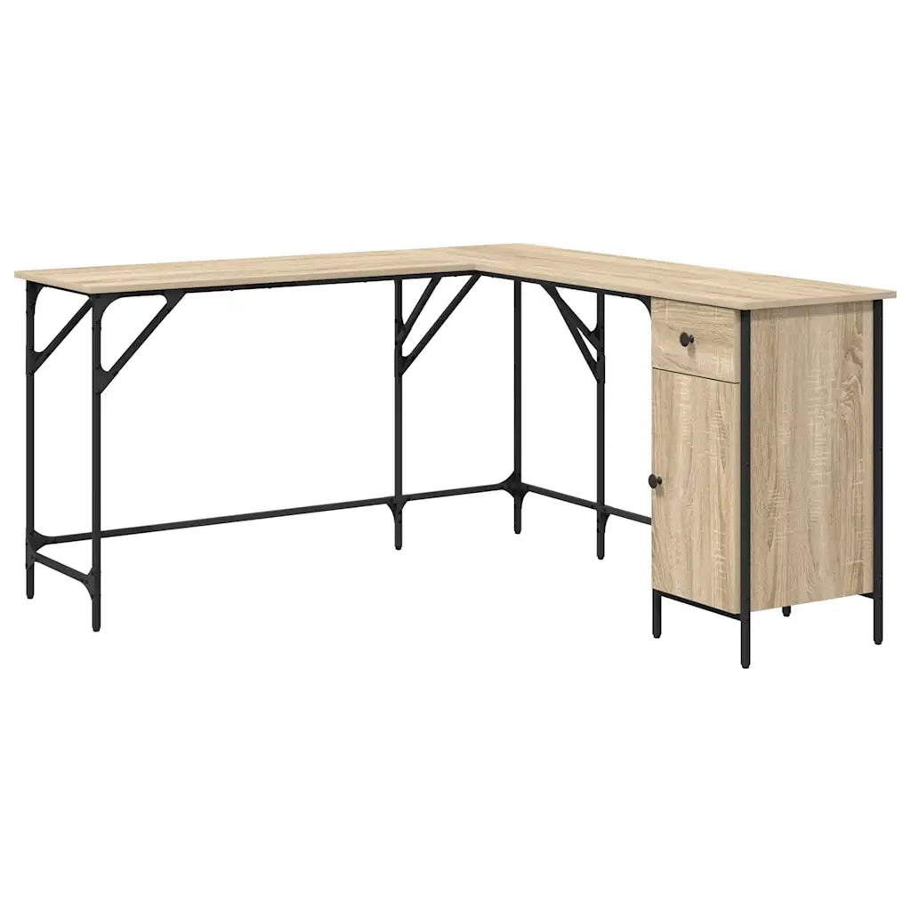 Scrivania Rovere Sonoma 141x141x75 cm in Legno Multistrato 837598