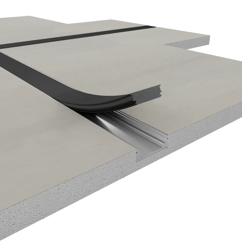 Cartongesso con profilo in alluminio integrato "X"