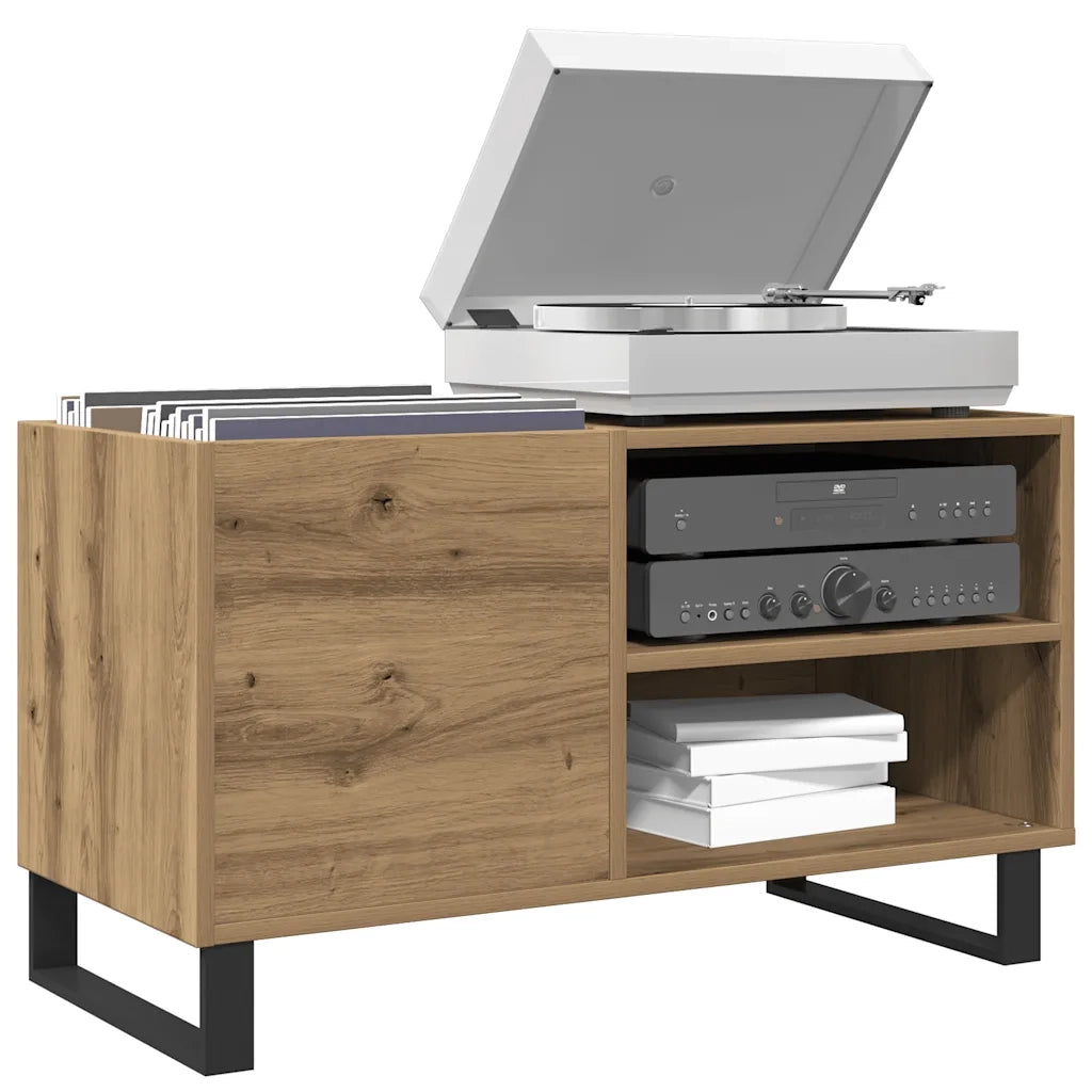 vidaXL Mobile Porta Dischi Rovere Artigianale 84,5x38x48cm Multistrato