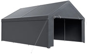 Capanno 4x6 m - teloio PE - pareti laterali smontabili - acciaio galvanizzato - grigio