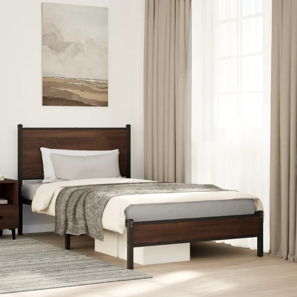 Giroletto senza Materasso in Metallo Rovere Marrone 107x203 cm 4007918