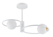 Plafoniera Sigma Aqua bianca 2 globi vetro anelli 2xG9