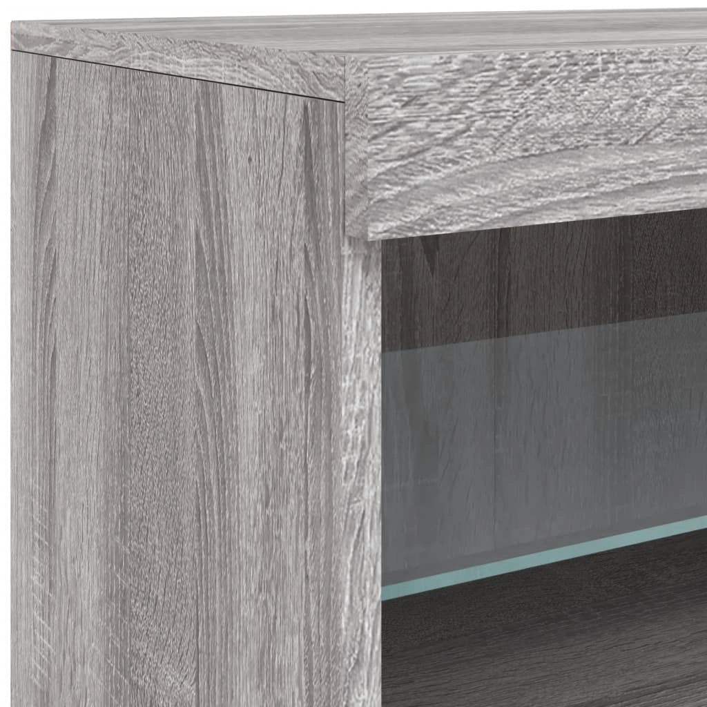 Buffet credenza cassettiera armadio mobile contenitore organizer per cucina soggiorno salotto con luci LED Sonoma 60 x 37 x 67 cm grigio 02_0030080