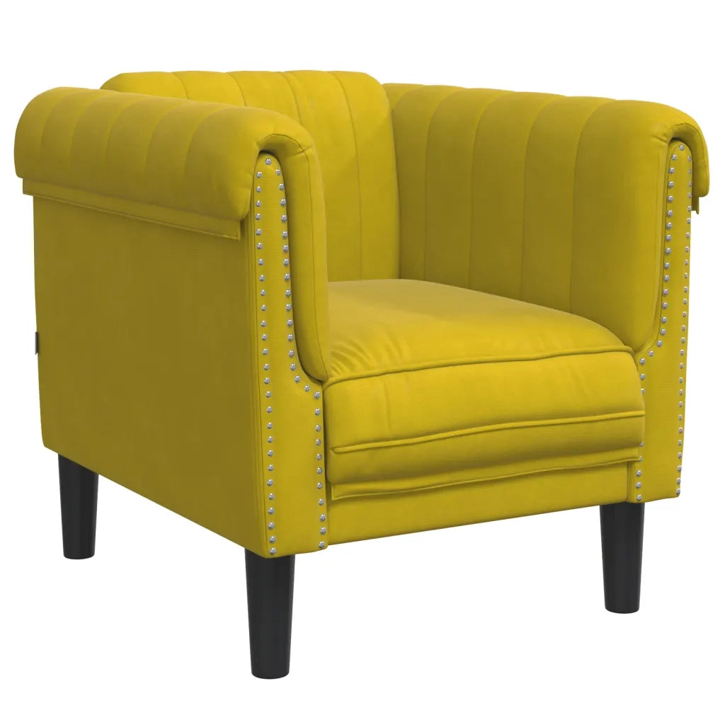 Set di Divani 3 pz Giallo in Velluto 3209215