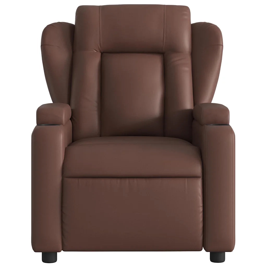 Poltrona Massaggiante | Sedia Relax Elettrica Marrone in Similpelle