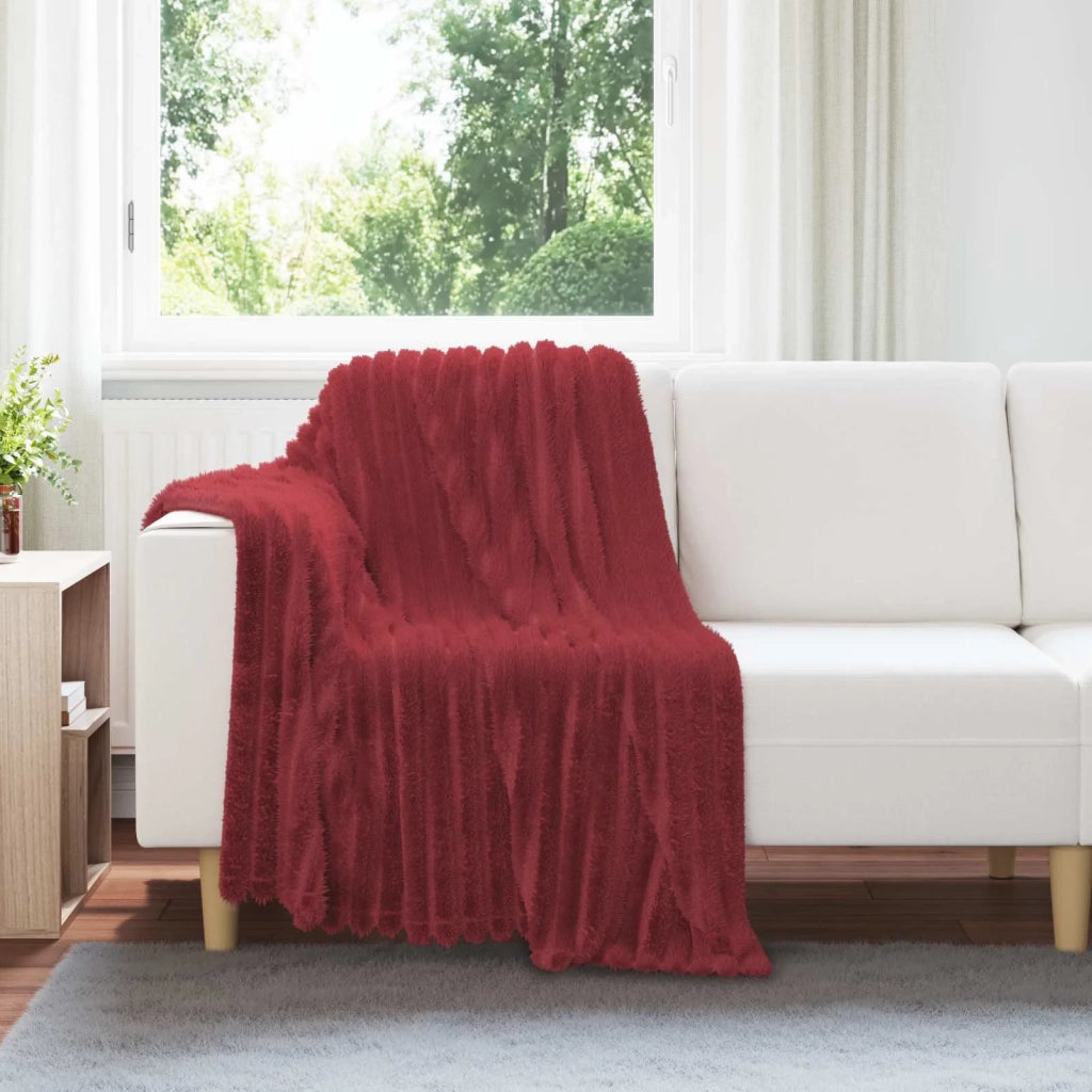 Coperte da Pile 6 pcs Rosso Bordeaux 150 x 130 cm Panno 42016893