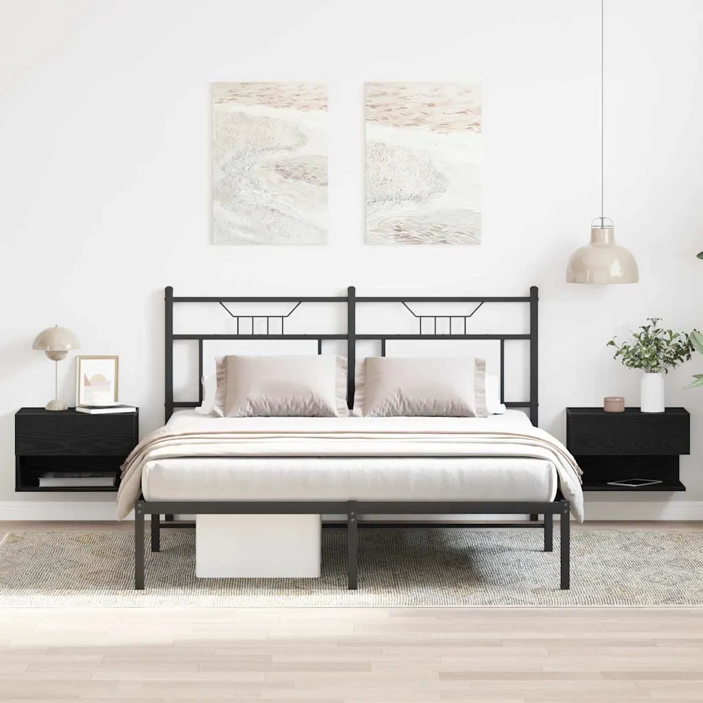 Armadio da Notte con cassetto 2 pcs Rovere Nero 46 x 30 x 30 cm 862735