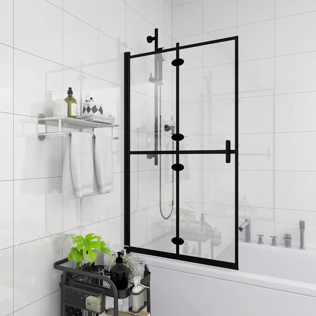 Box Doccia Pieghevole in ESG 80x140 cm Nero CFW5531299