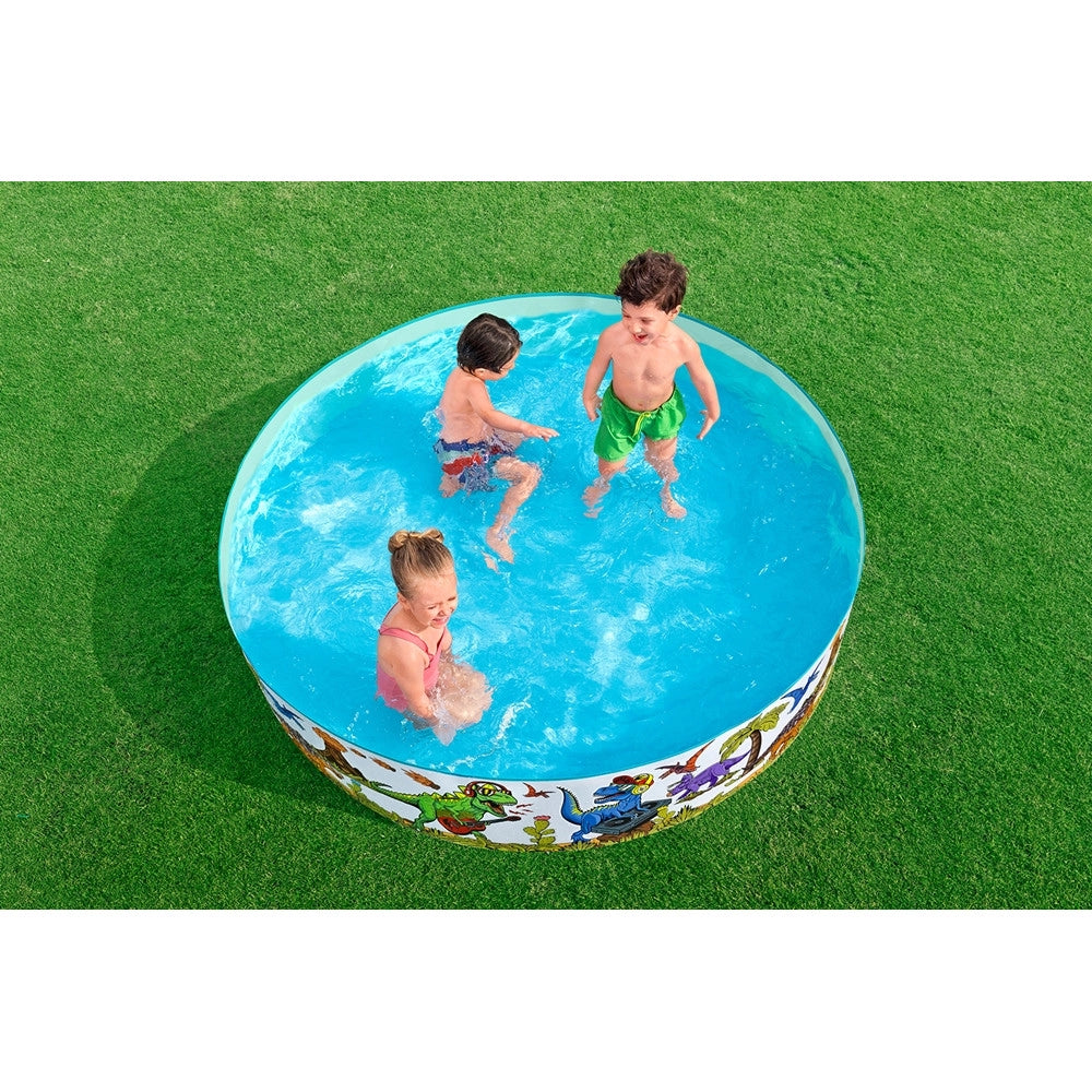 Trade Shop - Piscina Rigida Per Bambini 2+ Anni Con Motivo A Dinosauri ø183x38cm 946lt Giardino 55022 -