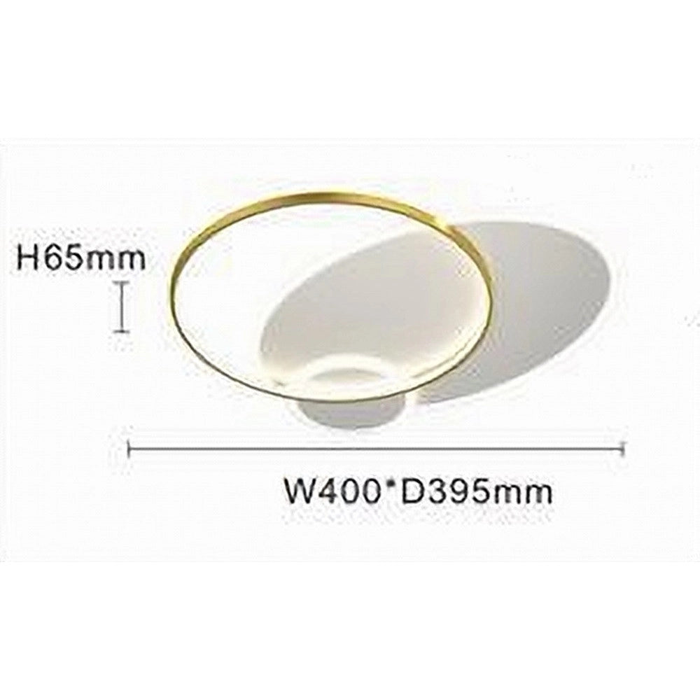Trade Shop - Plafoniera Led 42w Cerchio Oro Bianco Moderno Soffitto Tonda Luce Naturale 71554 -