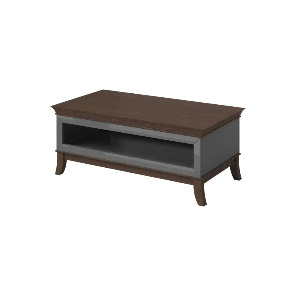 Tavolino basso elegante rettangolare collezione PALACE Colori grigio e rovere scuro