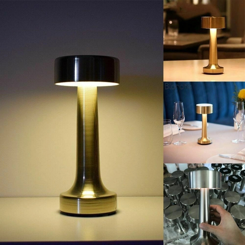 Trade Shop - Lampada Da Tavolo A Led Vintage Ricaricabile Usb Lume Luce Calda Per Bar Locali -