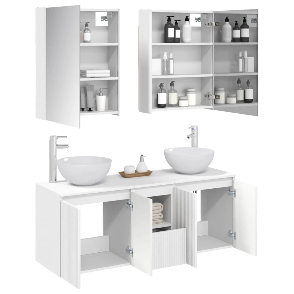 Set di Armadi da Bagno 5 pcs Bianco 53 x 15,5 x 70 cm 3406367