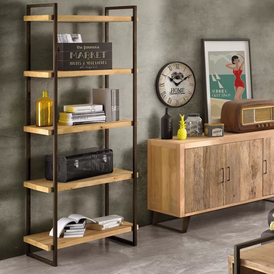 Madia credenza 3 ante industrial in legno massello 152x50x81 - Mobili 2G