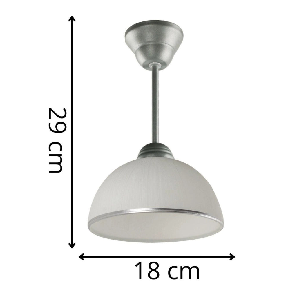 Plafoniera Lampex Cyrkonia in vetro grigio 18 cm E27