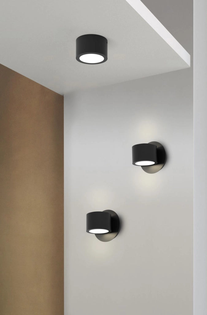 POINT-A Lampada da parete nero opaco 2 luci GX53 orientabile