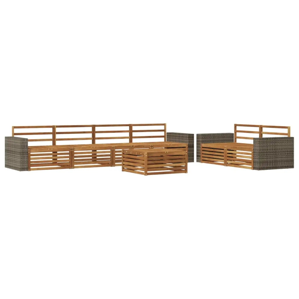 Set di divani da esterno 7 pz Naturale Legno di Acacia Massello 3383067