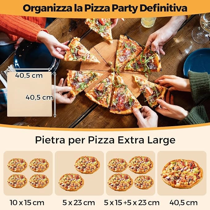 Forno per Pizza a Legna da Esterno da 40 cm, Bruciatore Pizza a 2 Strati con Pietra Quadrata, Pala per Pizza, Griglie da Cucina e Copertura, Forno Portatile per Campeggio, Giardino, BBQ