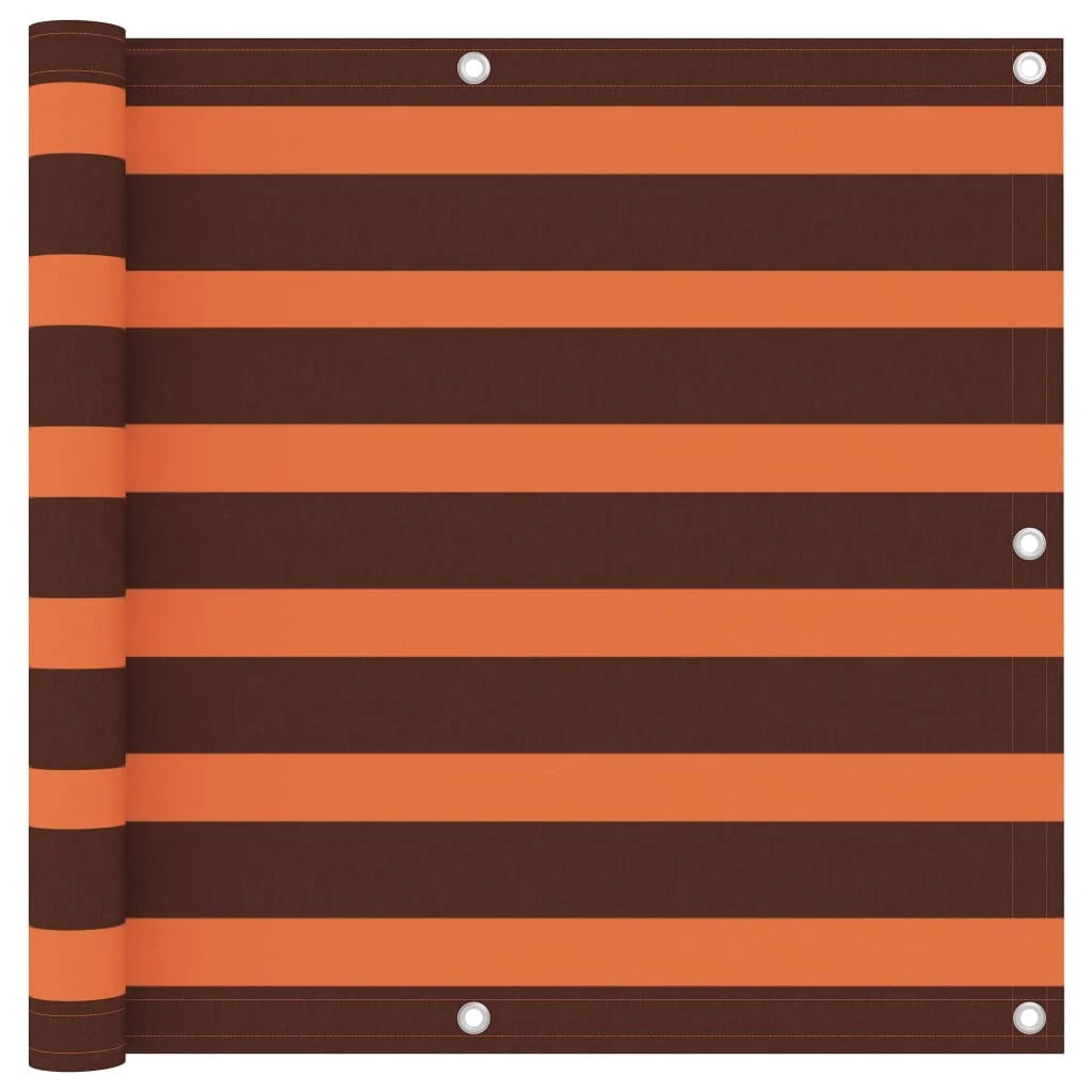Paravento per balcone frangivista 90 x 400 cm tessuto Oxford arancione e marrone 02_0010325