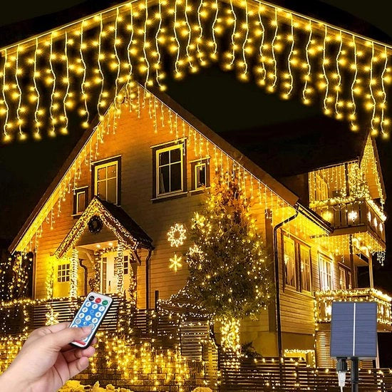 Decorazione esterna per Natale - Icicle lampada solare - illuminazione cascata esterna