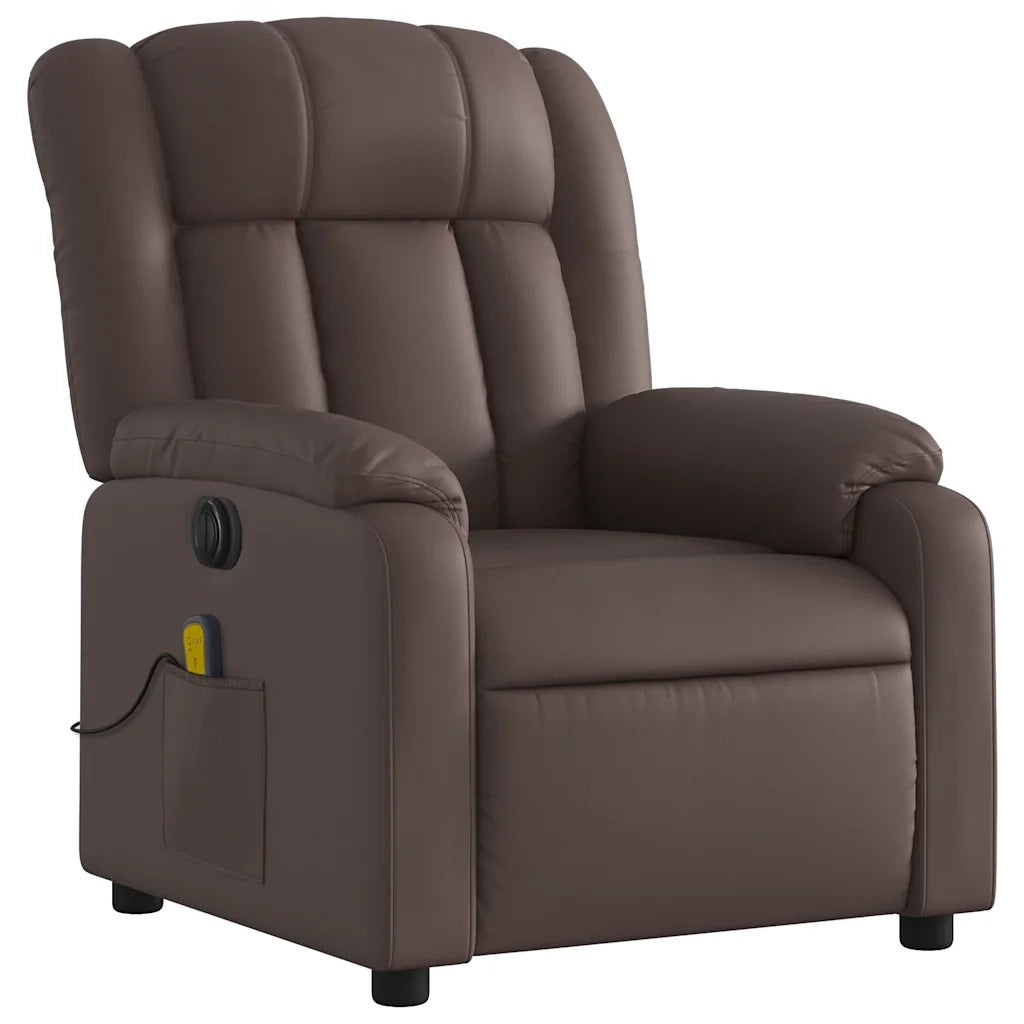 Poltrona Massaggiante Elettrica Marrone in Similpelle 3205259