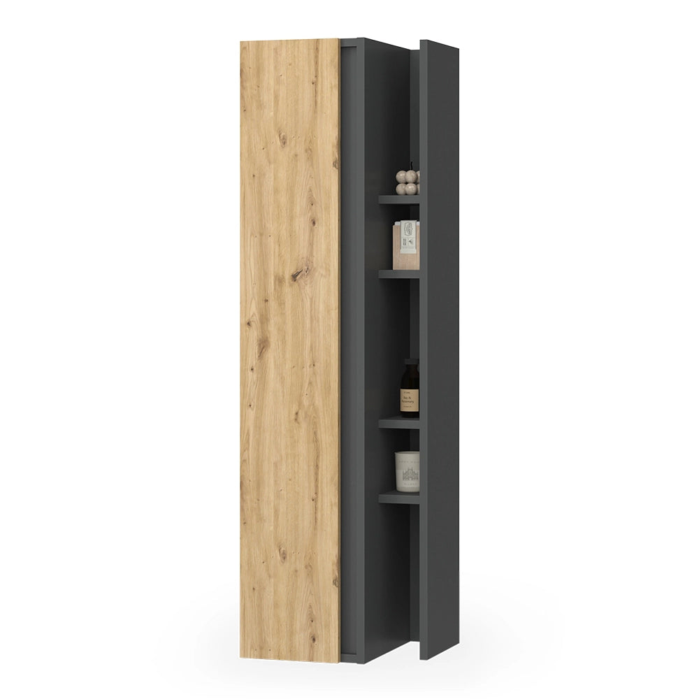 Vicco mobile bagno Antracite/Artisan 35 x 120 cm con 4 scomparti portaoggetti