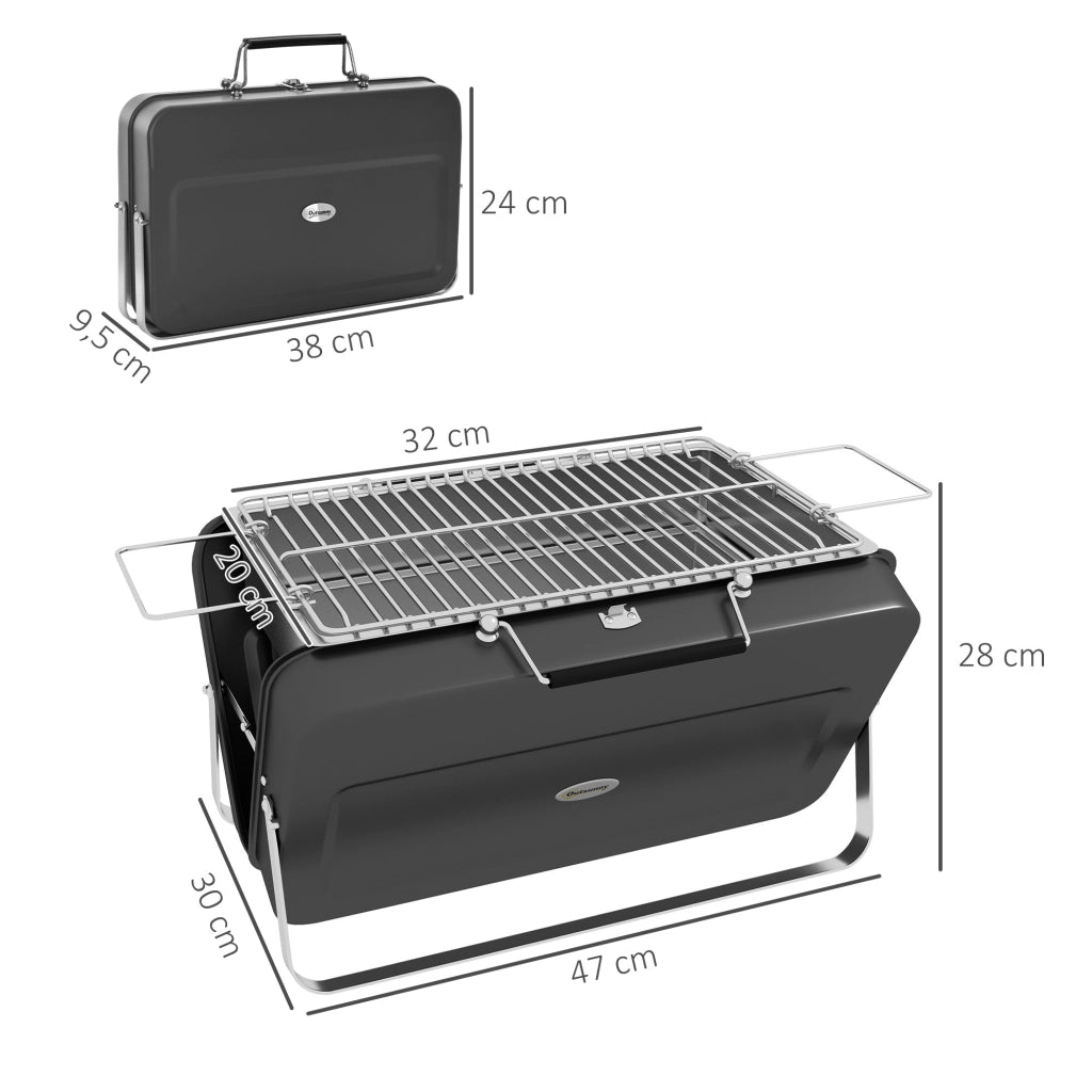 Barbecue portatile a carbone ¨C zephmum ¨C nero, pieghevole, per giardino