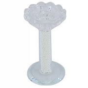 Trade Shop - Porta Candela Vetro Perle Candeliere Idea Regalo Bomboniera Cristallo 11x5.8 Cm -