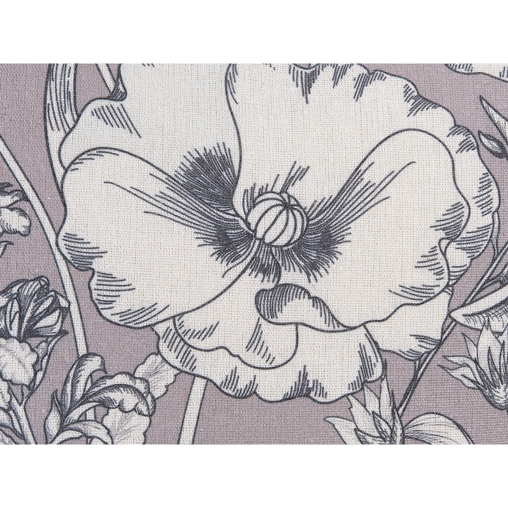 Set di 2 cuscini in poliestere grigio e bianco 45 x 45 cm con motivo a fiori soggiorno camera da letto