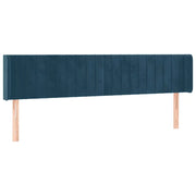Testiera | Testata ad Orecchio Blu Scuro 183x16x78/88 cm in Velluto