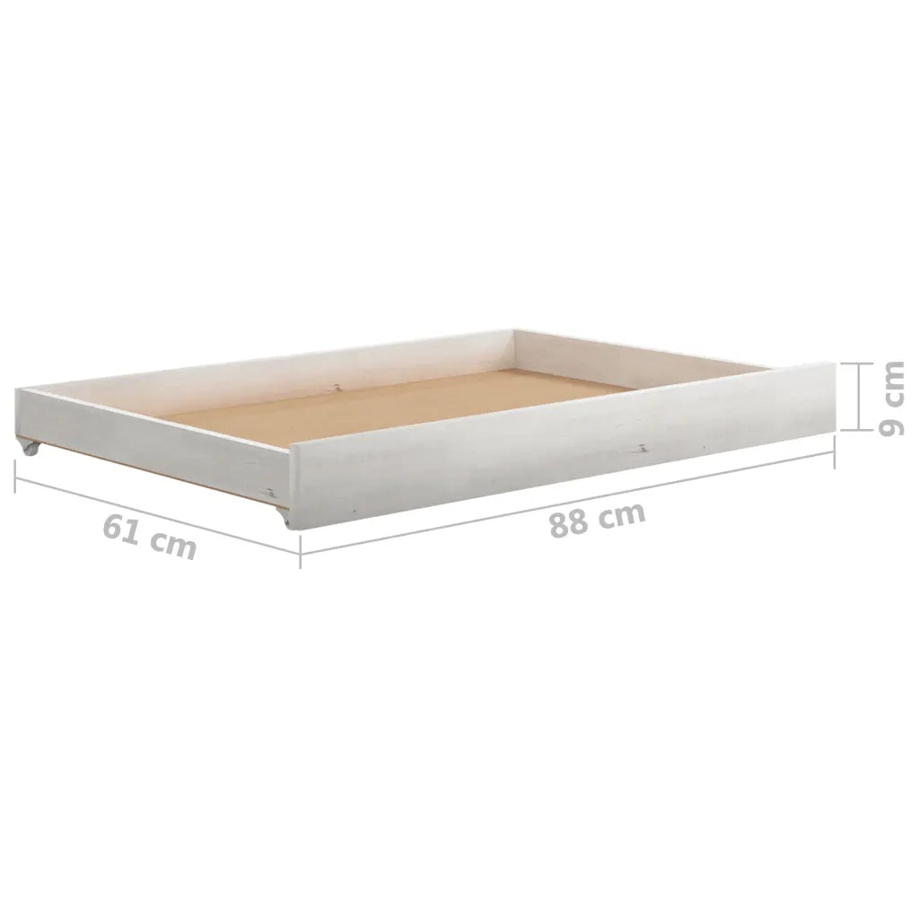 Divano Letto con Cassetti-Sofa Letto-Daybed 90x200 cm Bianco in Massello di Pino 942340