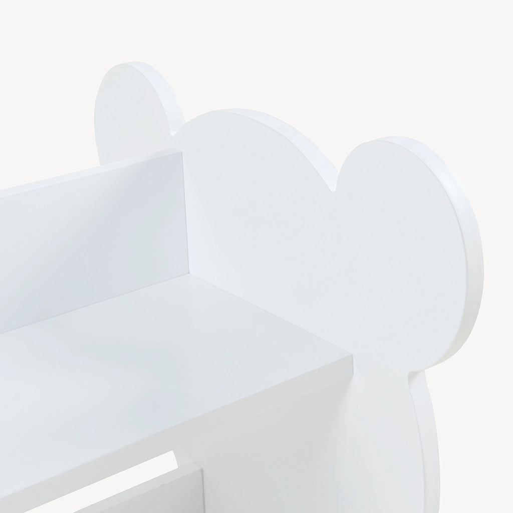 Scaffale Tårnby per Cameretta Libreria Bassa a 2 Ripiani 60x56x56 cm Design Orsacchiotto - Bianco [en.casa]