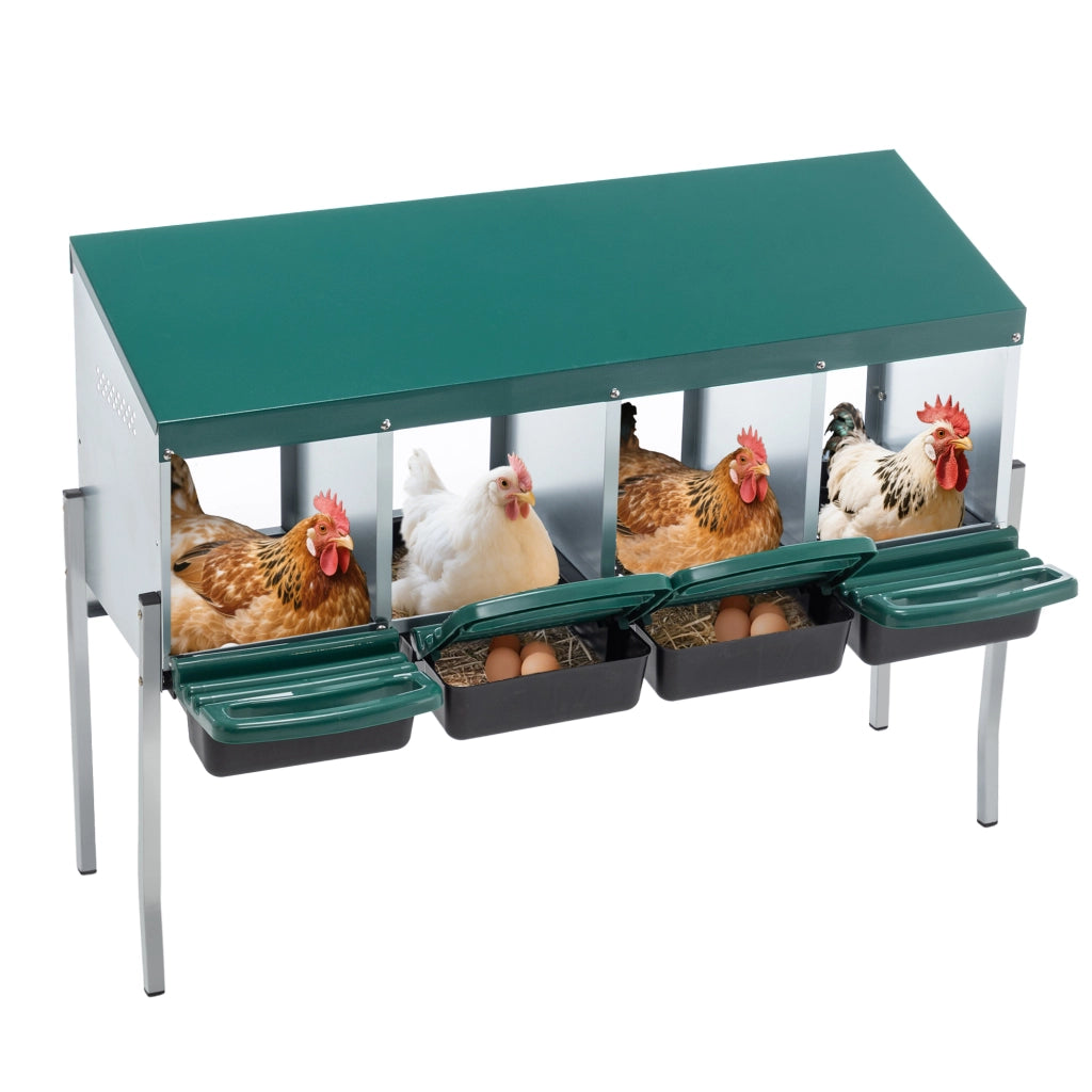 NIDO PER GALLINE 4 Scomparti 24x26 cm Metallo Verde