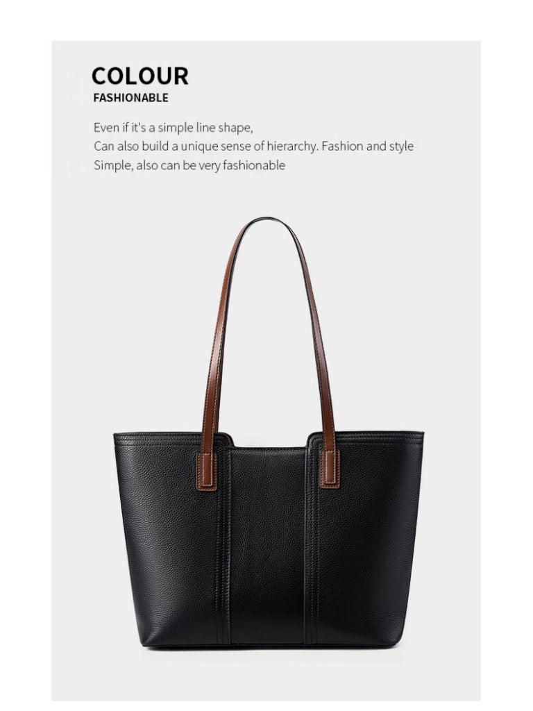 Borsa a tracolla da donna in vera pelle nera